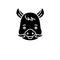 Funny boar black icon, vector sign on isolated background. Funny boar concept symbol, illustration
