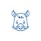 Funny boar line icon concept. Funny boar flat  vector symbol, sign, outline illustration.
