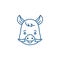 Funny boar line icon concept. Funny boar flat  vector symbol, sign, outline illustration.