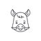 Funny boar line icon concept. Funny boar vector linear illustration, symbol, sign