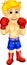 Funny boxer cartoon standing with smiling