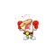 Funny Boxing exploding confetti cartoon character style