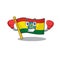 Funny Boxing flag ethiopia cartoon character style