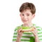 Funny boy with diet sandwich