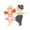 Funny Boy and Girl with Freckles Pair Dancing and Moving to Music Vector Illustration