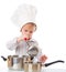 A funny boy is portraying a cook