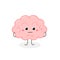 Funny brain cartoon character with Poker Face