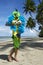 Funny Brazilian Soccer Fan on Beach