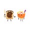 Funny breakfast characters - oatmeal and toast