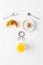 Funny breakfast concept with abstract emotional human face