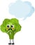 Funny broccoli with empty speech bubble