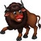 Funny Brown Buffalo Cartoon