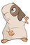 Funny brown guinea pig cartoon