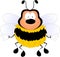 Funny bumblebee with yellow-black coloring