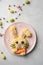 Funny bunny Easter kids meal