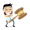 Funny businessman with gavel