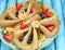 Funny butterfly shaped crepes with berries