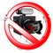 Funny camera character with forbidden photography sign