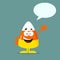 Funny Candy Corn Flat Design Waving With Speech Bubble