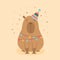 Funny capybara Happy Birthday greetings