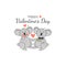 Funny card with couple koalas. Cute animal. Love.