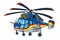 Funny cargo helicopter with eyes. Kids illustration