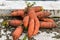 Funny carrots, homemade zero waste ugly food, antioxydant and non gmo vegetable, daucus carota