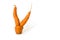 Funny carrots on white background for text