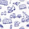 Funny cars seamless pattern. Doodle sketch inked illustration.