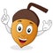 Funny Cartoon Acorn Character