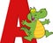 Funny Cartoon Alphabet-A With Alligator