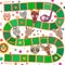Funny cartoon animals game for Preschool Children, elephant deer horse, giraffe owl raccoon, wolf zebra lion, white green squares