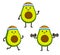 Funny cartoon avocado character