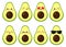 Funny cartoon avocado character emoji