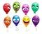 Funny cartoon balloons with comic faces