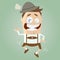 Funny cartoon bavarian is dancing traditional