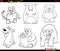 funny cartoon bears animal characters set coloring page