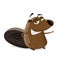 Funny cartoon beaver is very proud