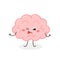 Funny cartoon brain with disgusted facial expression