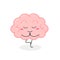 Funny cartoon brain practicing yoga tree position