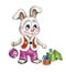 funny cartoon bunny, hare symbol of 2023