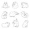 Funny cartoon capybara. Coloring Page