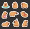 Funny cartoon capybara. Sticker Bookmark