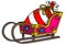 Funny cartoon carriage illustration, christmas theme