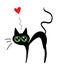 Funny cartoon cat with heart