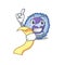 A funny cartoon character of basophil cell with a menu