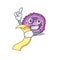 A funny cartoon character of eosinophil cell with a menu