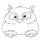 Funny cartoon character owl. Vector coloring book. Contour on a white background.