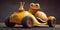 Funny Cartoon Character Snail Car