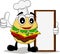 Funny cartoon chef burger